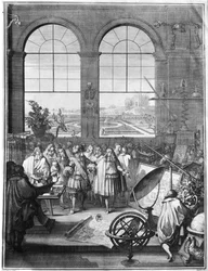Louis XIV and his Entourage visiting the Royal Academy of Sciences, after 1665